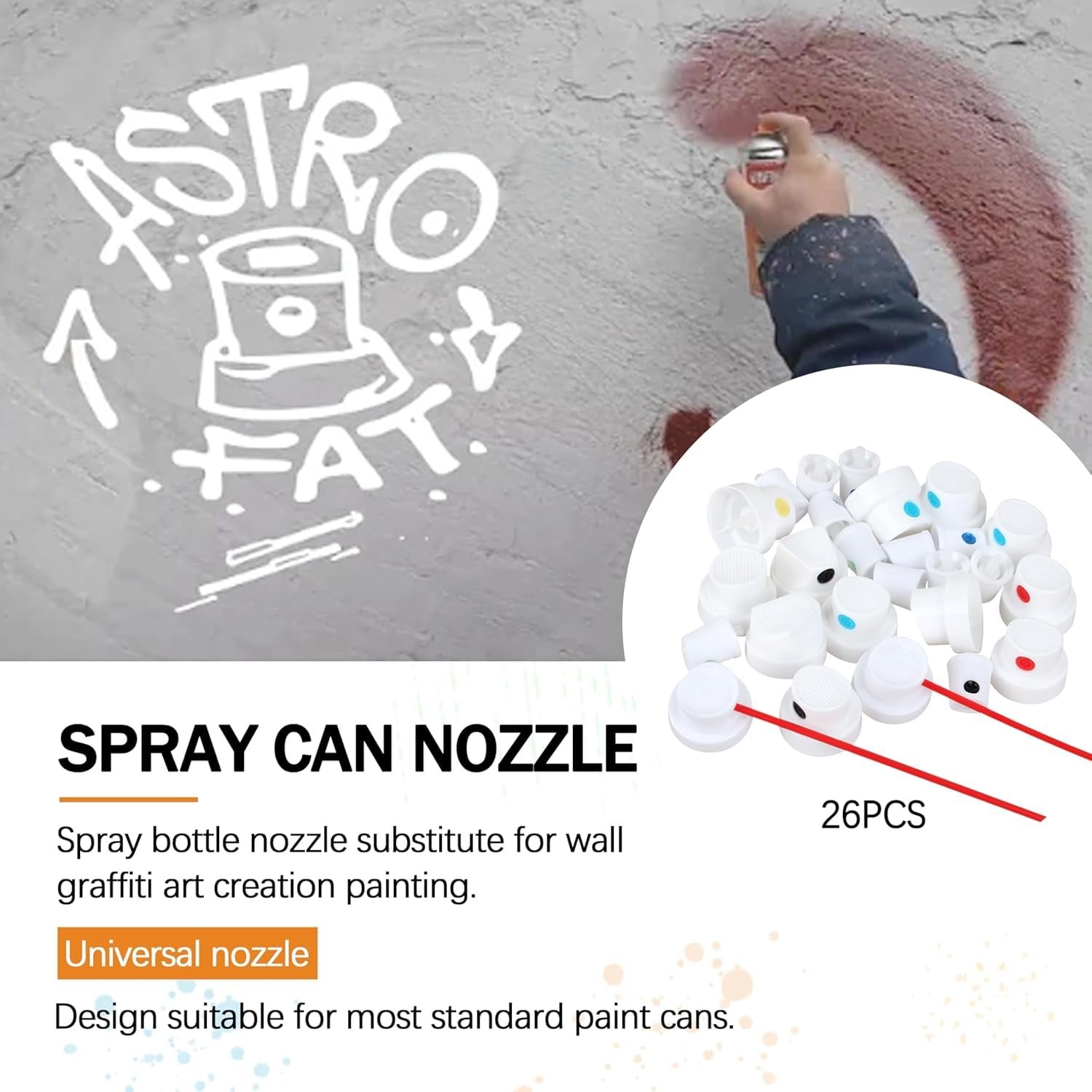 Spray Paint Nozzle Caps Set, 26 Universal Replacement Tips, Master Cap Collec...