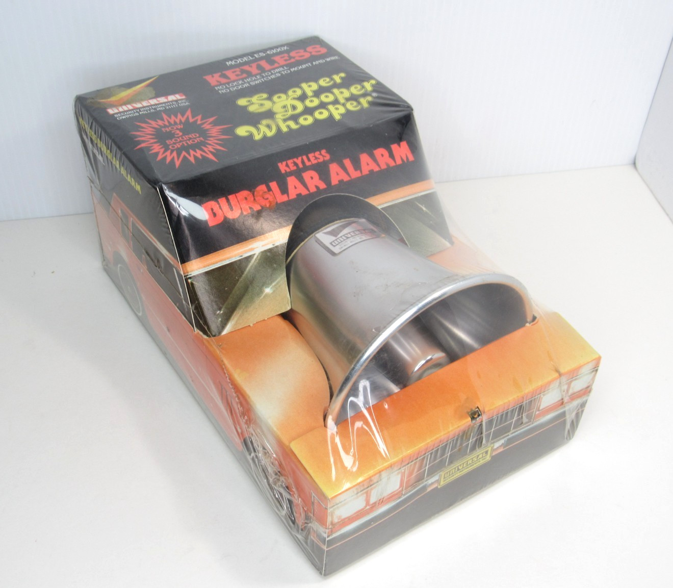 New RARE Vtg Universal Sooper Dooper Whooper Keyless Burglar Alarm ES-6100X