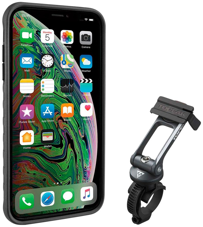 Topeak RideCase with Mount for iPhone XS Max - Shock-Resistant Carbon Fiber,