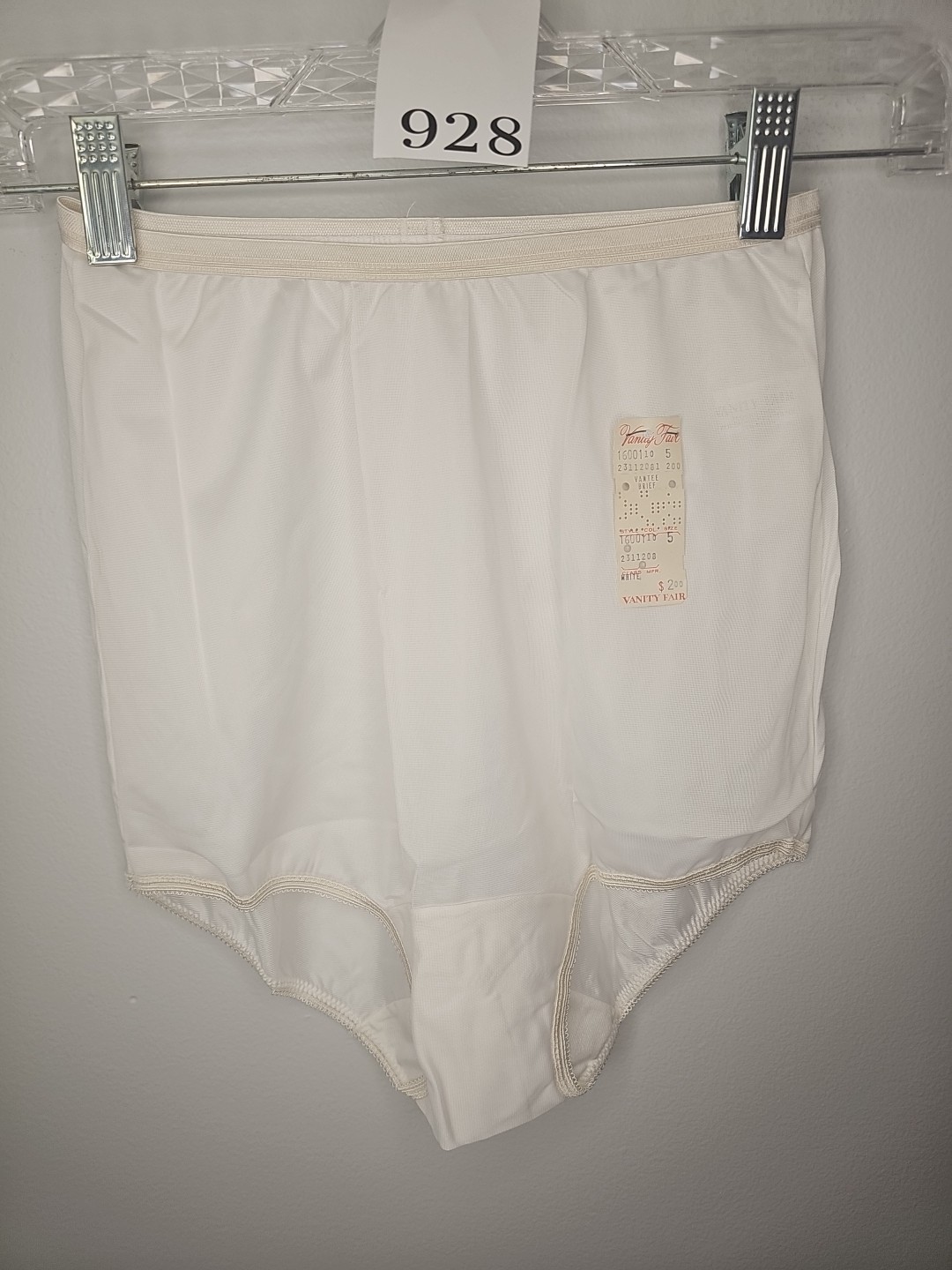 Vintage Vanity Fair White Pechglo Tricot nylon Panties Size 5