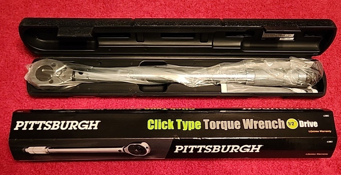 Pittsburgh 1/2" Torque Wrench Snap Socket Pro Drive Click Type Ratcheting New