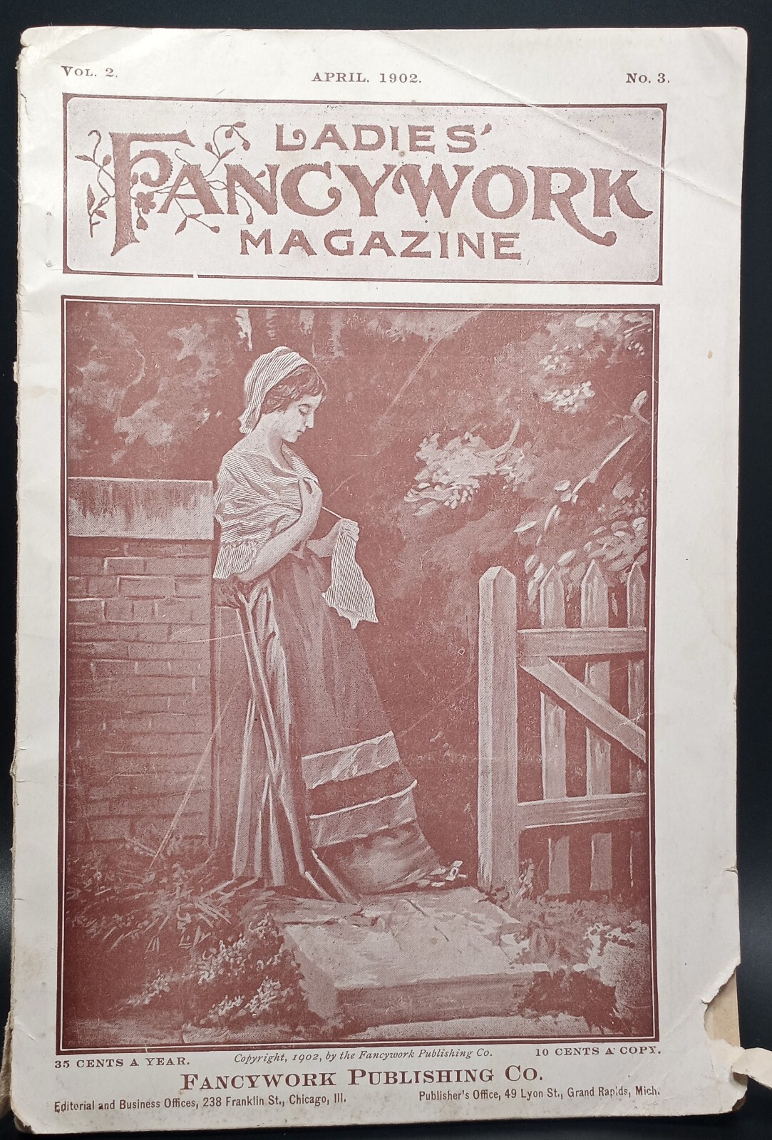 Ladies Fancy Work Magazine Needlework Embroidery Color Plates Instructions 1902