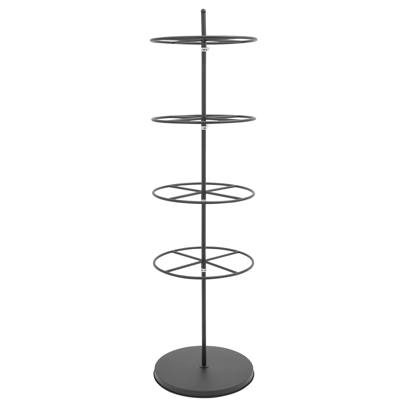 Black Rotatable Round Display Round Clothing Rack Metal Clothes Hanging Rack