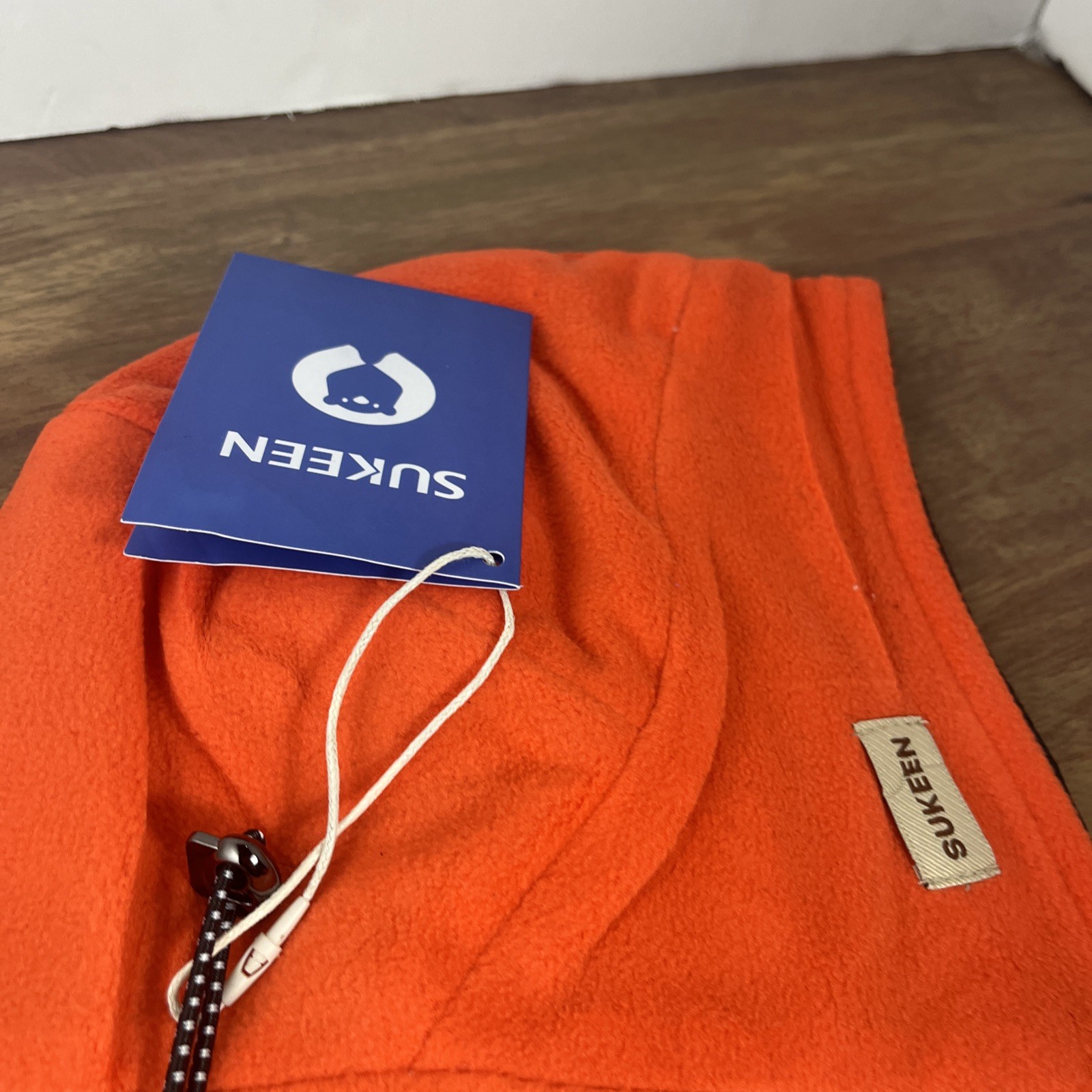 Sukeen branded orange/black fleece neck warmer or snood
