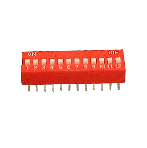 Philmore 30-1012, 12 Position DIP Switch, 2.54mm Spacing ON-OFF 100mA@50V DC