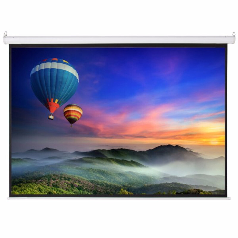 100" 4:3 80" x 60" Viewing Area Motorized Screen with Remote Control Matte White