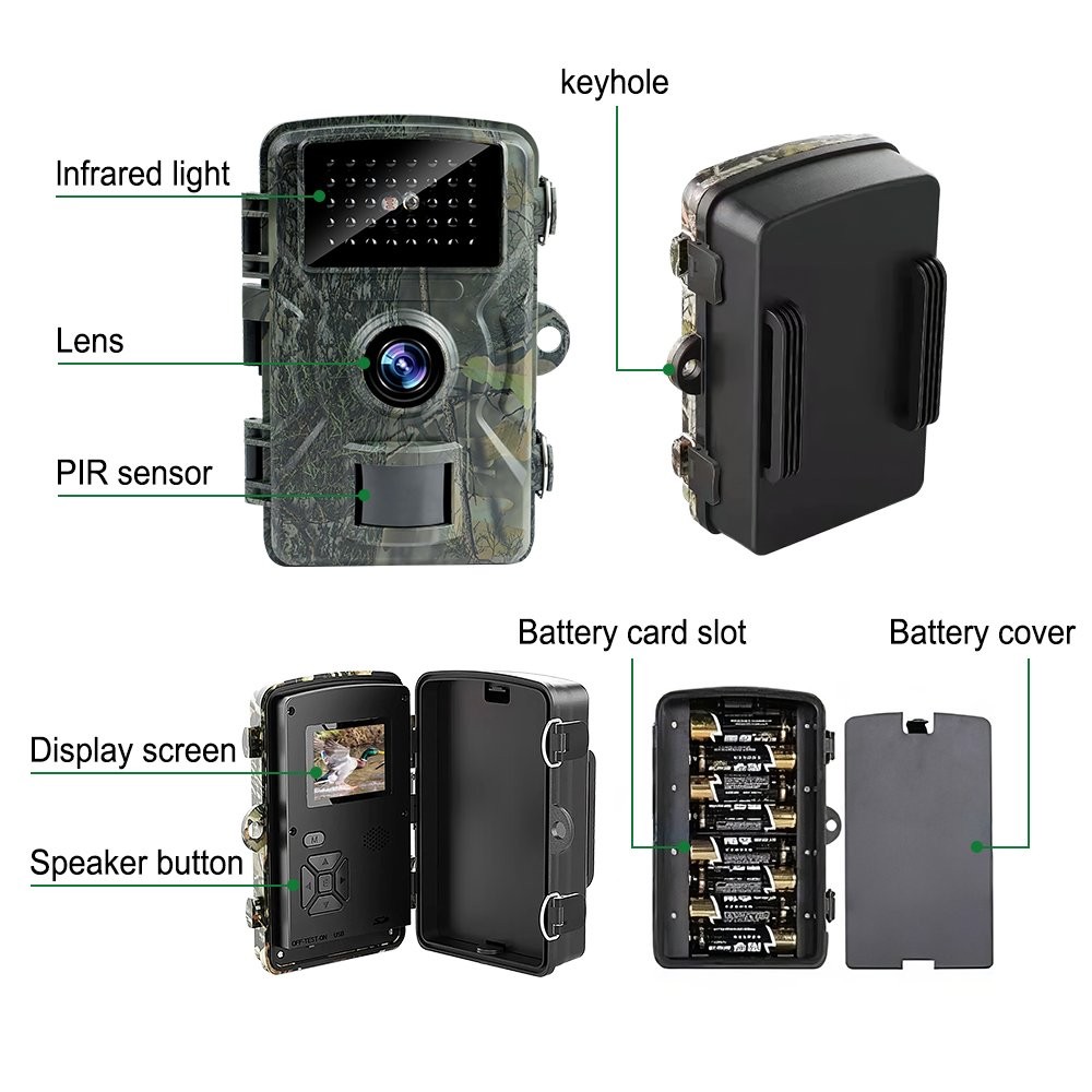 16MP 1080P Hunting Trail Camera Night Vision Motion Activated Scout Cam Monitor