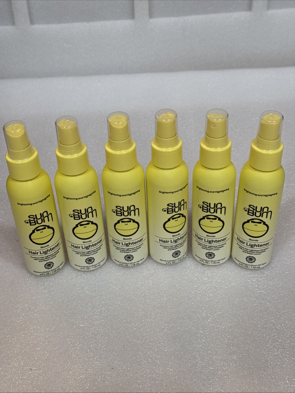 Sun Bum Blonde Formula Hair Lightener 4 Oz Spray Brightening Highlighting 6 Pack