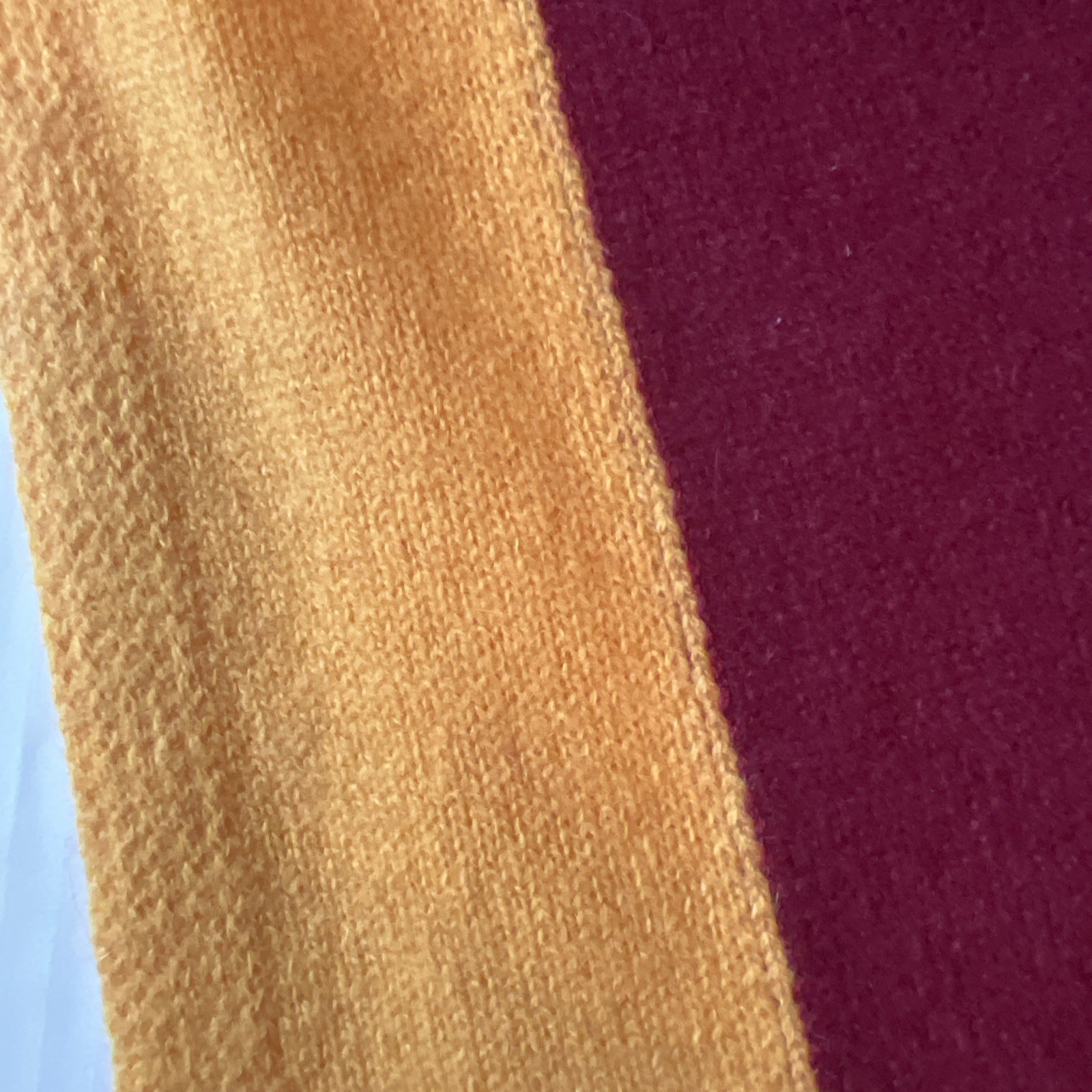 Minnie Rose Unisex 100% Cashmere Color Blocked Sport Scarf Crimson Tide/Gold NWT