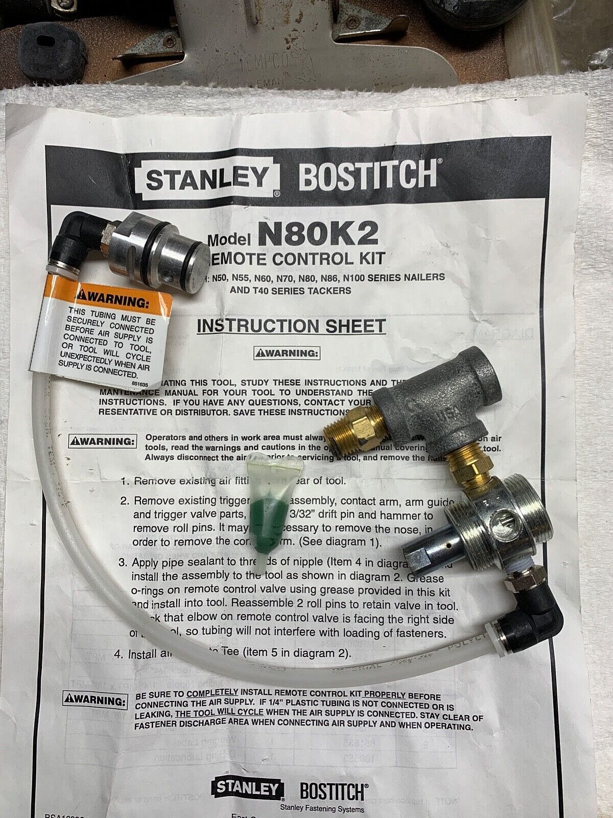 BOSTITCH N80K2 Remote Firing Kit on Machine Mounted Nailers w/ Humphrey Valve