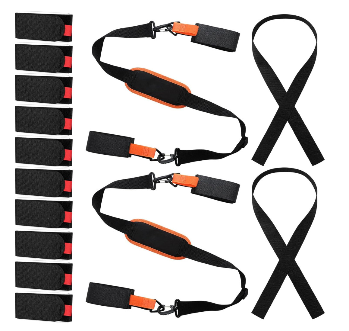 14 Pcs Ski Straps Set, Ski and Poles Carrier for Skiing Gear, Comfortable Walkin