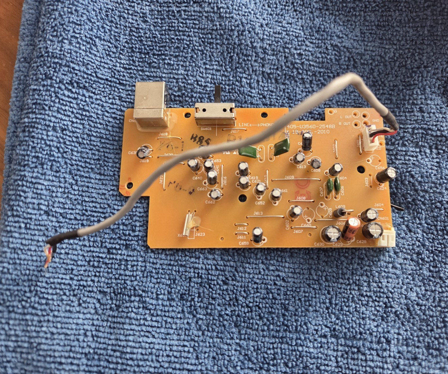 Audio Technica AT-LP120-USB Turntable Preamp PCB - Working - No RCA Cable