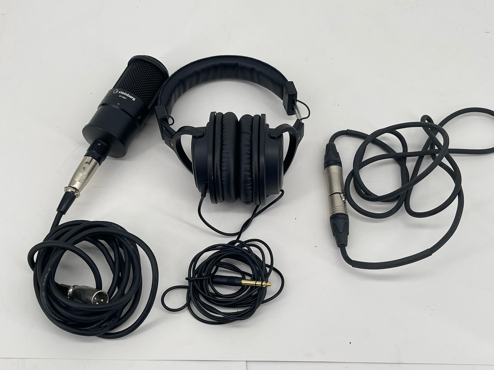 Steinberg ST-M01 Condenser Microphone ST-H01 Studio Headphones XLR Cable Bundle