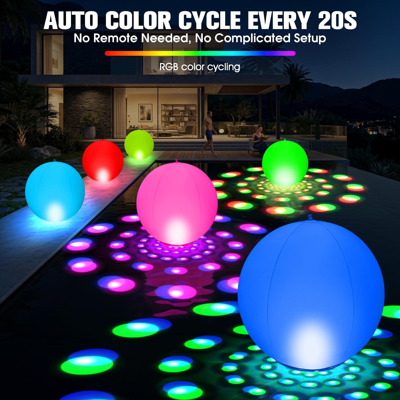 Lanpool Floating Pool Lights 15 Inflatable Solar Powered Pool Lights That