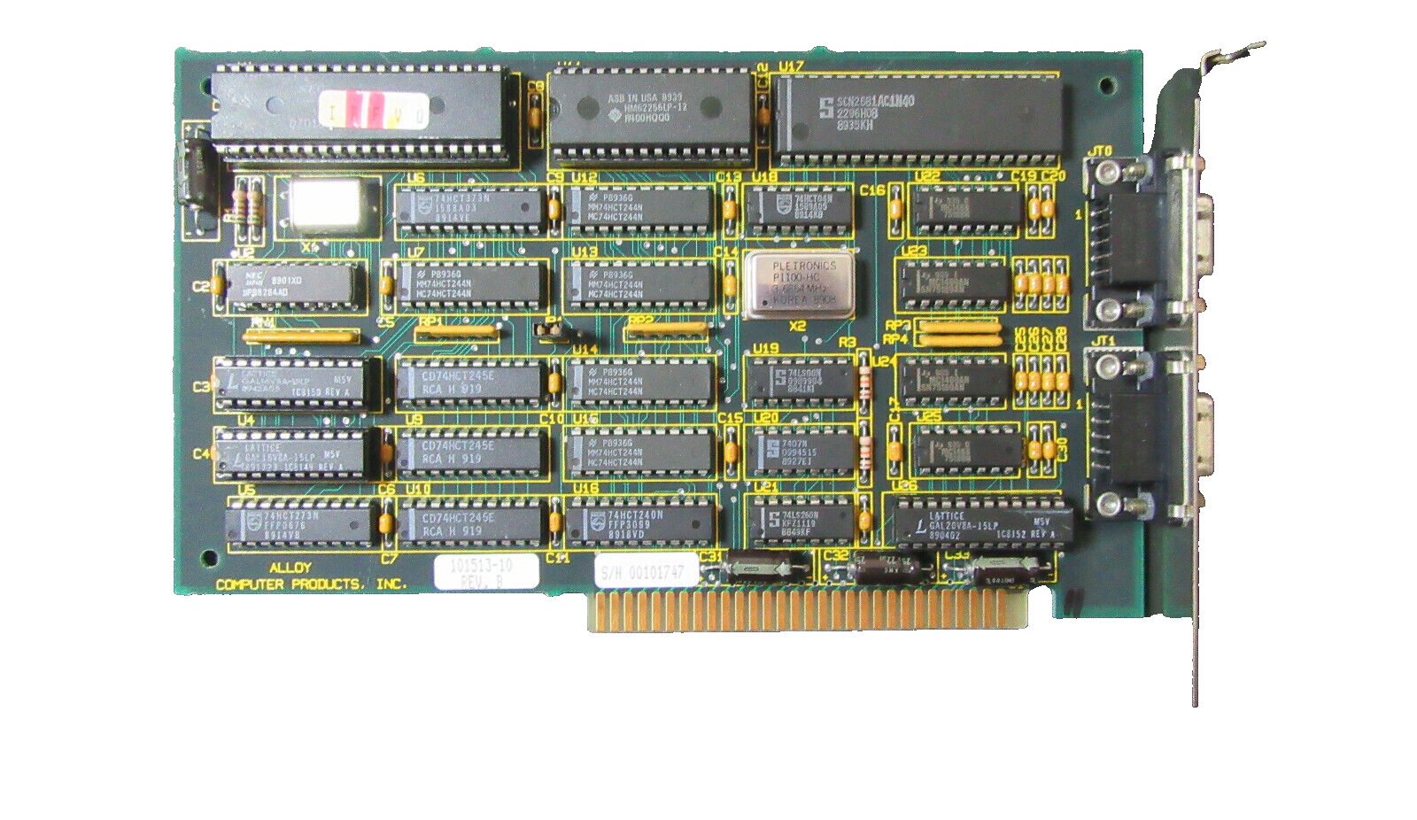 Genuine Vintage Rare Alloy Computer Products 101513-10 Rev. B 8-bit ISA Card
