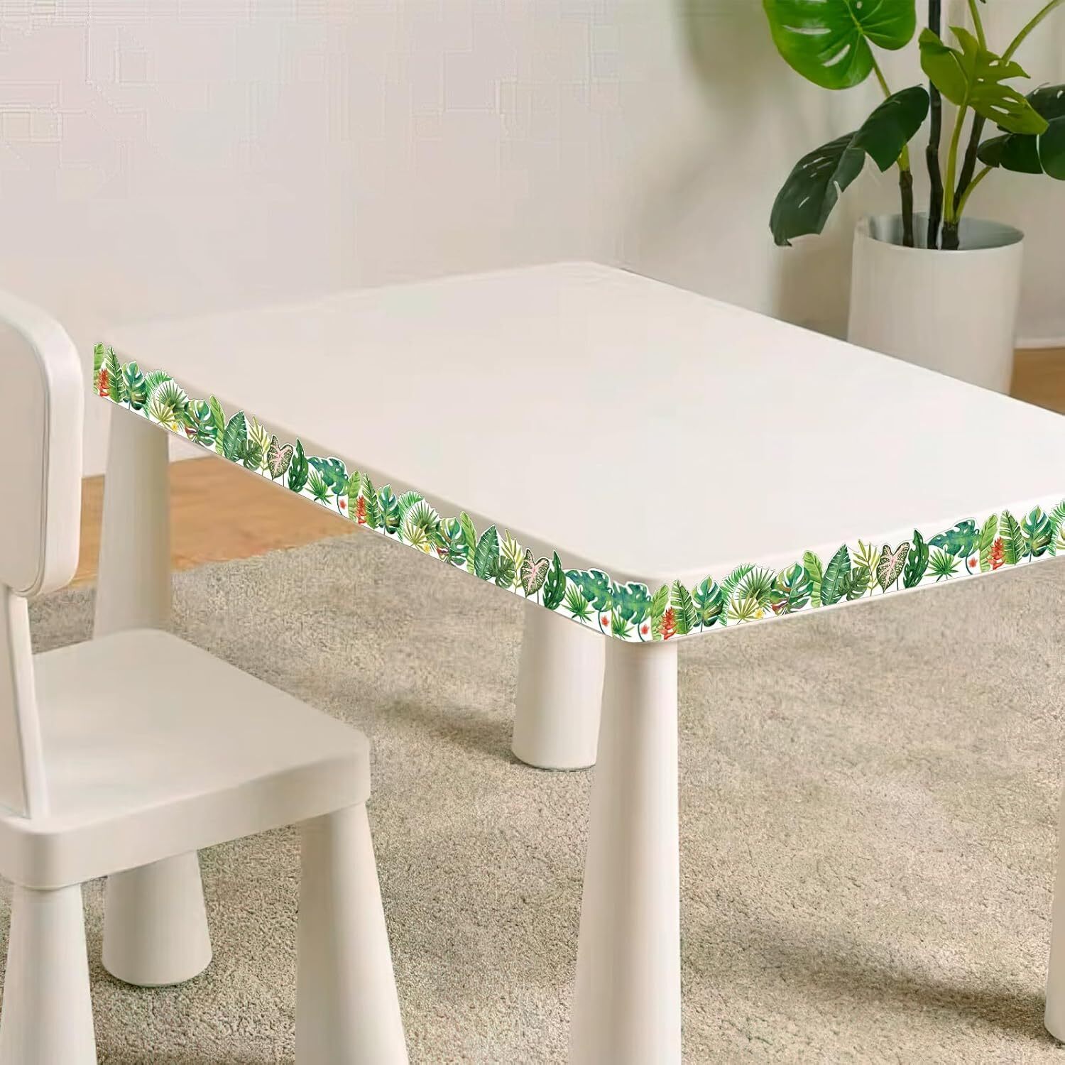 50ft Greenery Bulletin Board Border Decorations - Boho Die-Cut Green