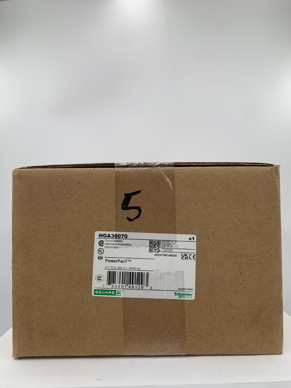 NEW - SQUARE D - HGA36070 - 70A, 600V, 3- Pole, PowerPact CIRCUIT BREAKER