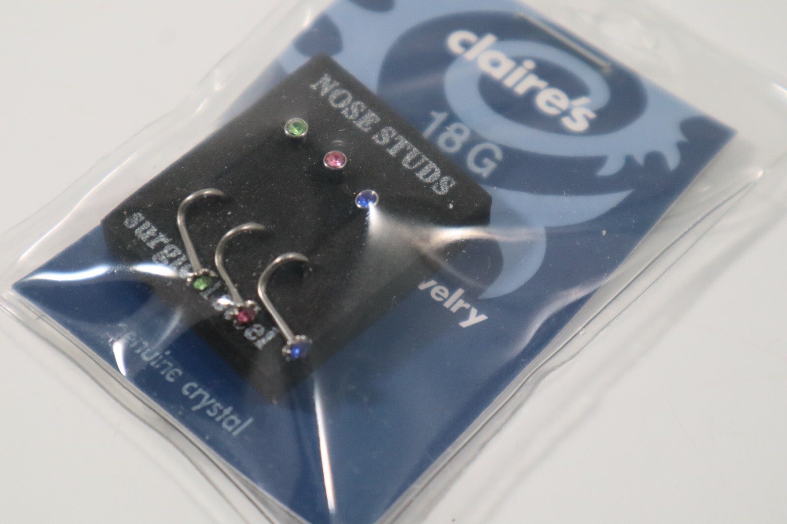 A3 6 18g crystal pink green blue Nose stud & spin body jewelry Claire's