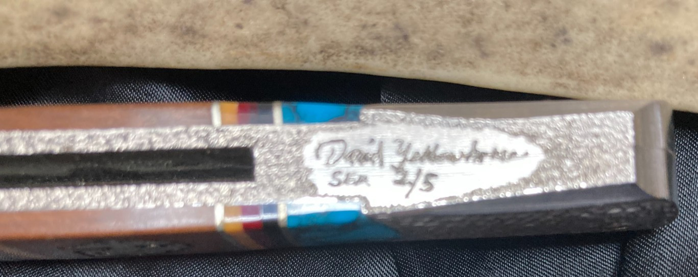 Pro-Tech Yellowhorse Barb Wire Damascus Semper Fi #2/5