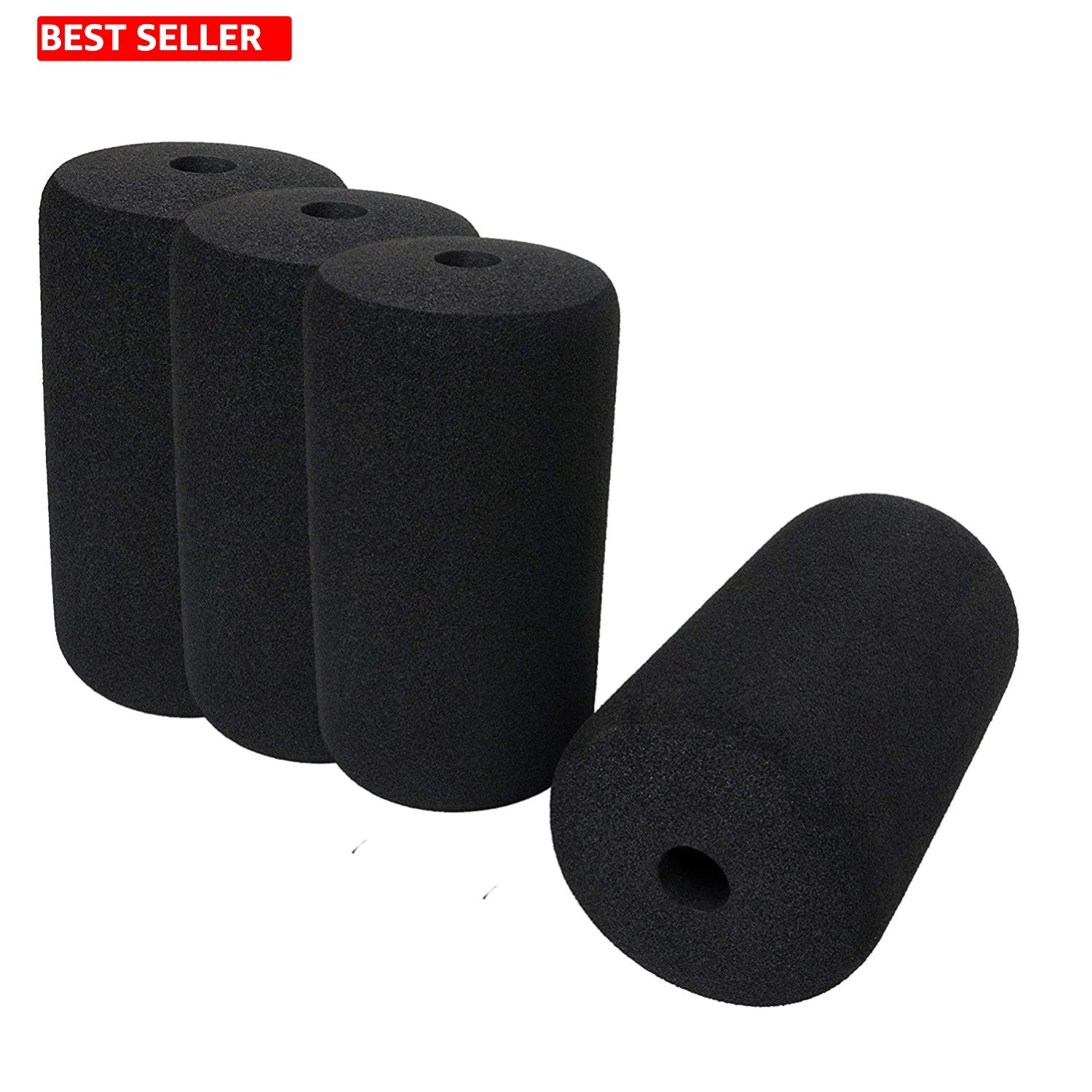 Set of 4 Ader Black Foam Rollers - Perfect for Muscle Recovery and Flexibility