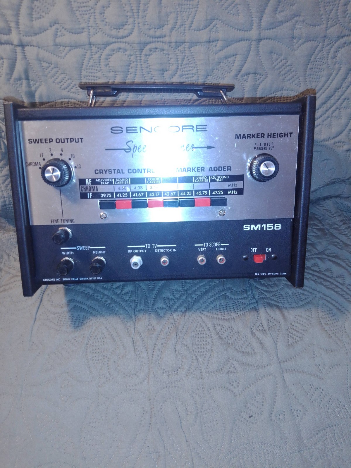 SENCORE SM158 SPEED ALIGNER CRYSTAL CONTROLLED MARKER ADDER f/ TELEVISION ALIGN