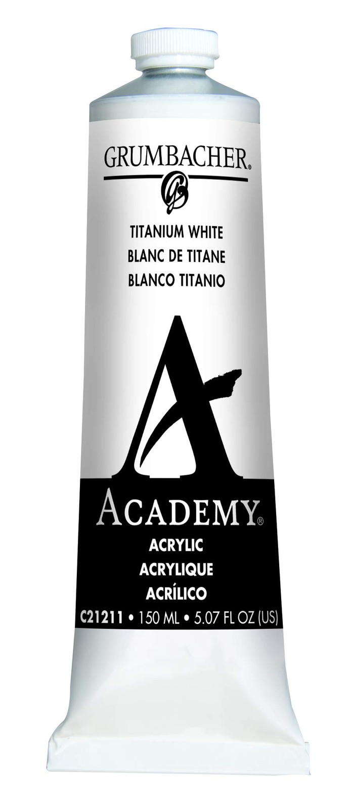 Grumbacher Academy Acrylic Paint, 1 Count (Pack of 1), Titanium White