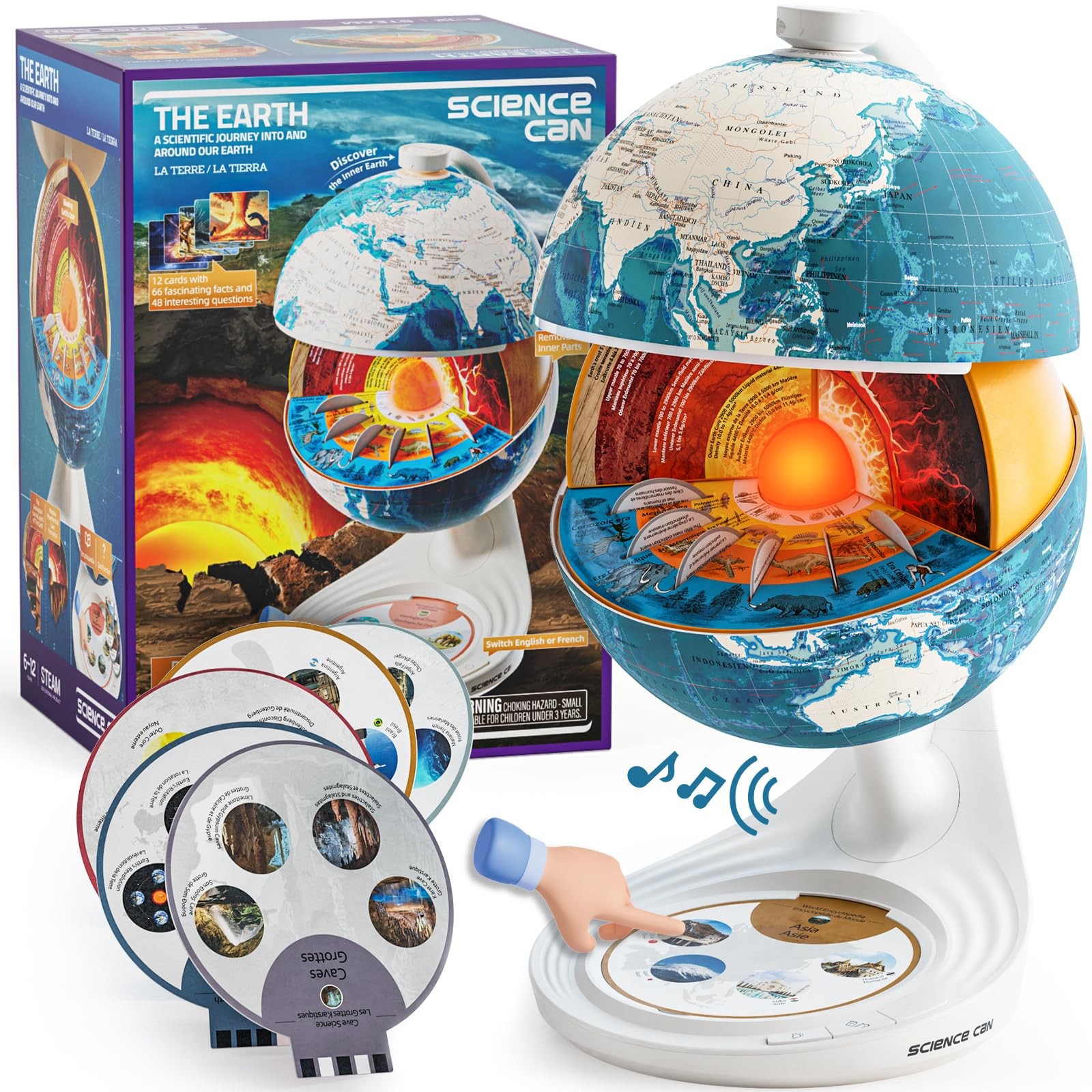 Globe for Kids, 8" Interactive Globe, STEM Toys for 5 Year Old