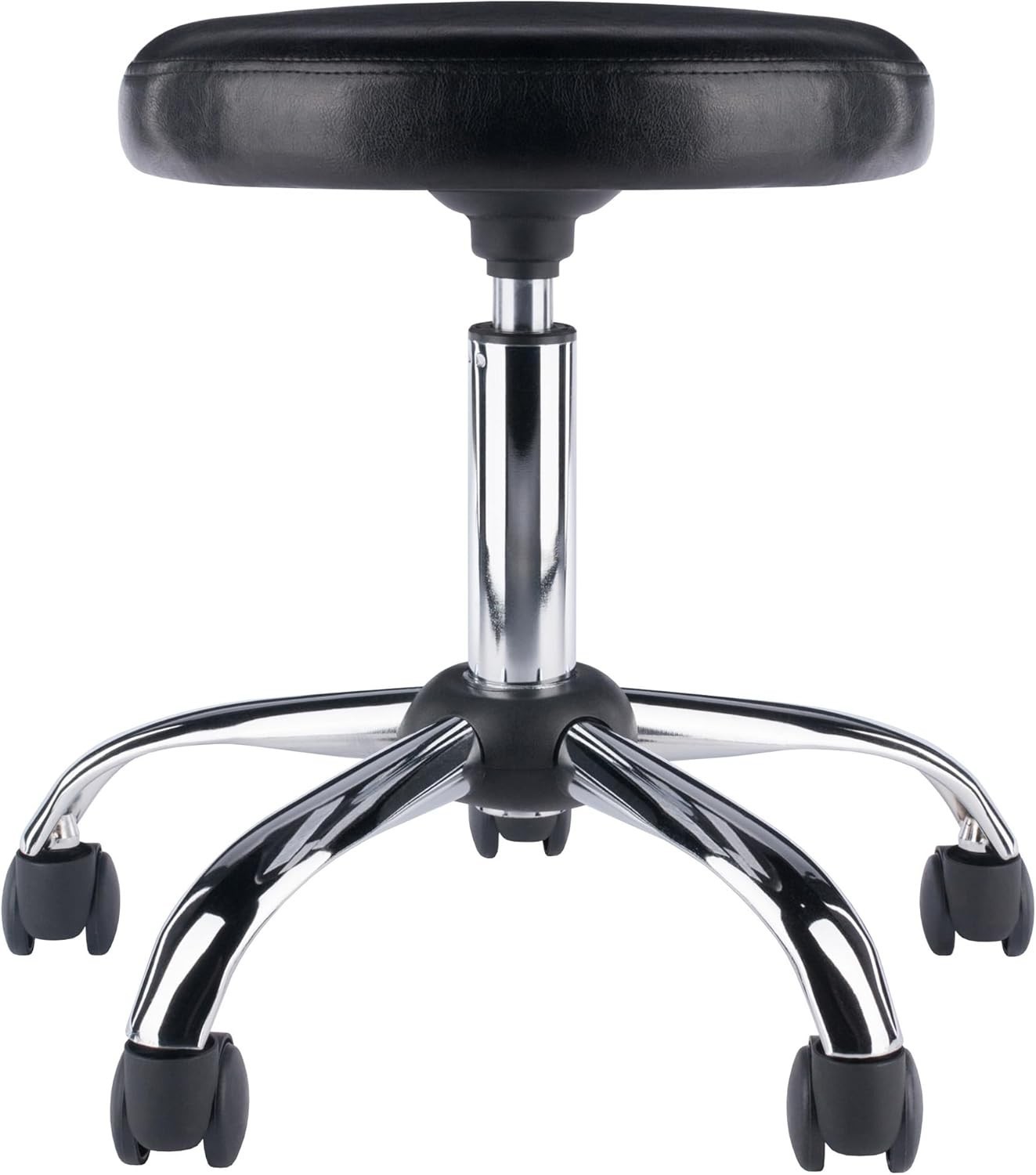 Wood Clark Round Cushion Swivel Stool with Adjustable Height