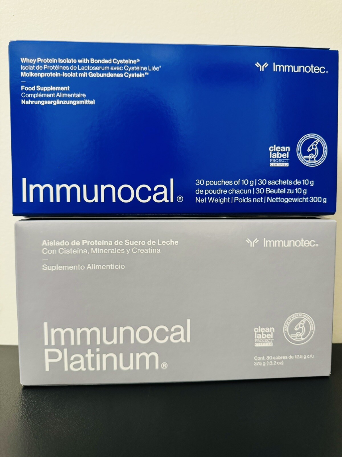 Immunocal Classic 1 ( Blue ) & 1 Platinum : 2 BOXES - 60 Pouches.