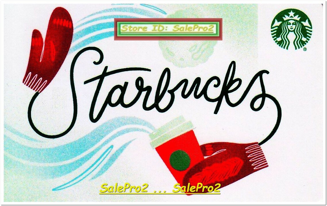 STARBUCKS COFFEE 2018 USA ' CHRISTMAS GLOVES ' #6157 RARE COLLECTIBLE GIFT CARD