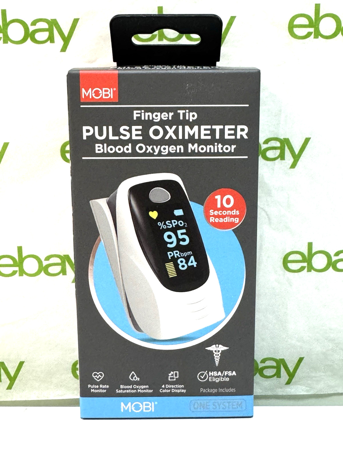 MOBI Finger Tip PULSE OXIMETER Blood Oxygen Monitor (NEW FACTORY SEALED)