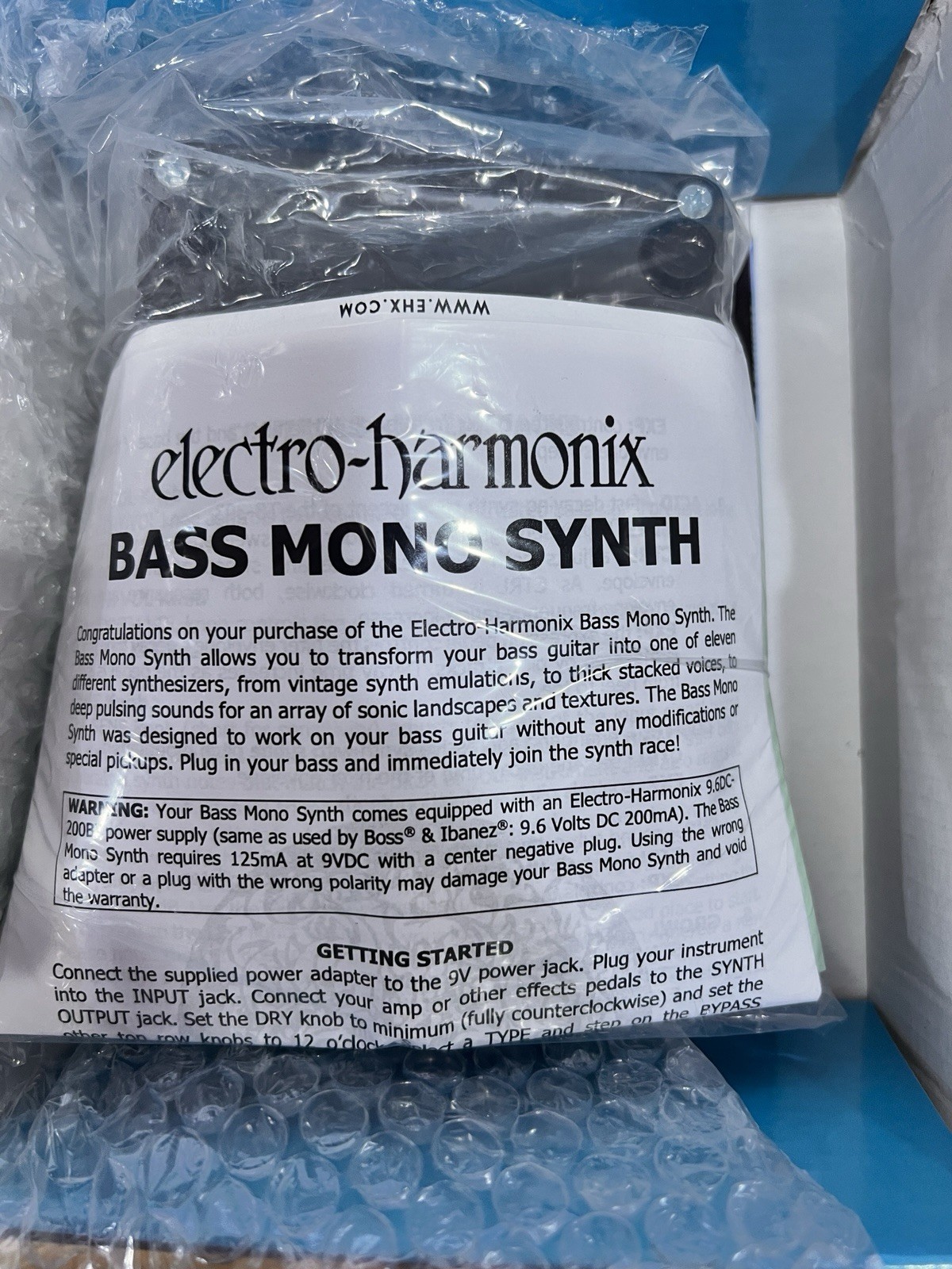 EUC Electro-Harmonix EHX Bass Mono Synth Synthesizer Guitar Pedal