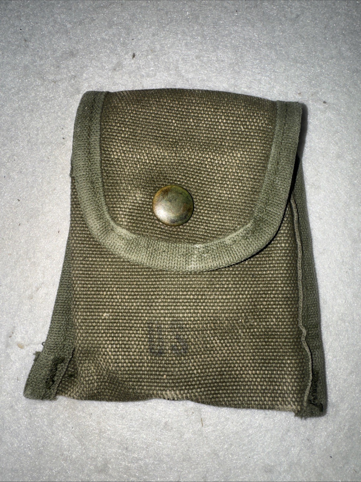 Vietnam War era US Army OD Canvas M-1956 Field Dressing Pouch , Compass Pouch