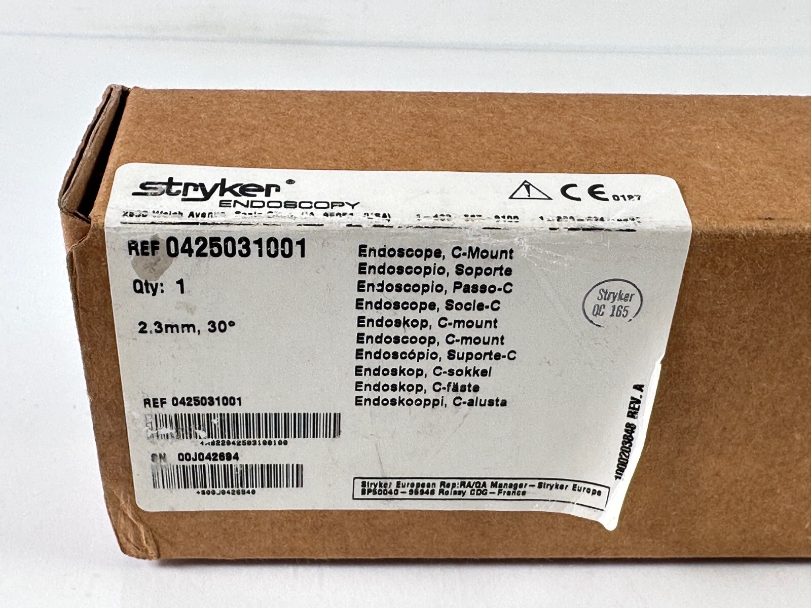 Stryker Endoscopy 30 Degrees 425-31 C-Mount small joint arthroscope