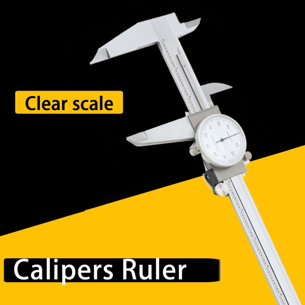 12'' Shockproof Dial Caliper Stainless Steel 0.001" GRAD Calipers Ruler w/ Case