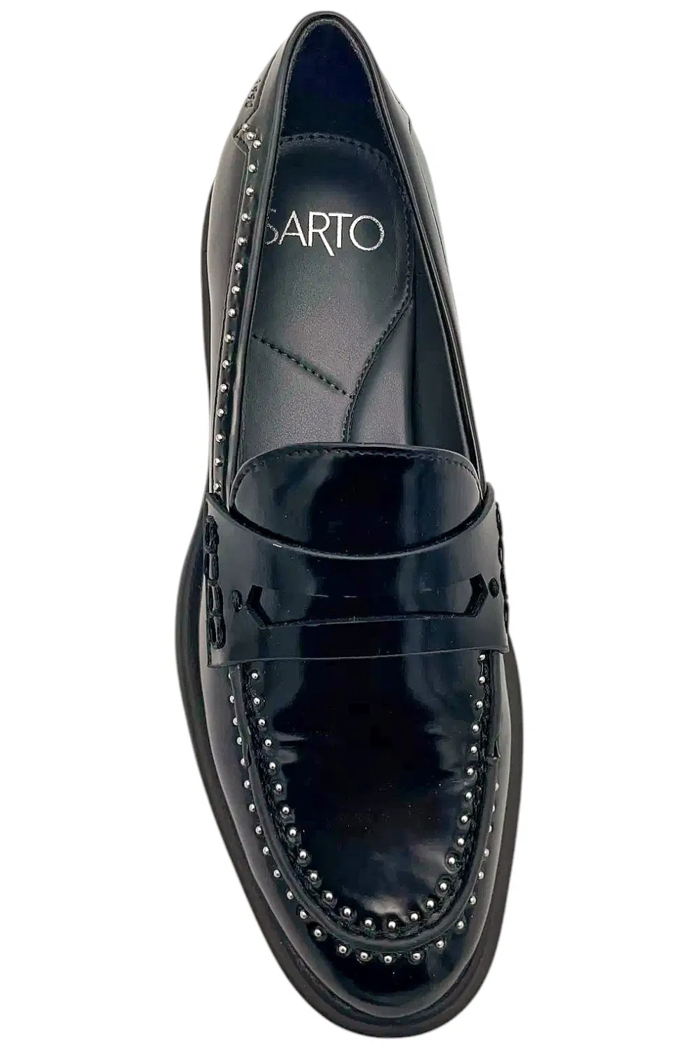 Franco Sarto Womens Eden Studs Penny Loafer Black
