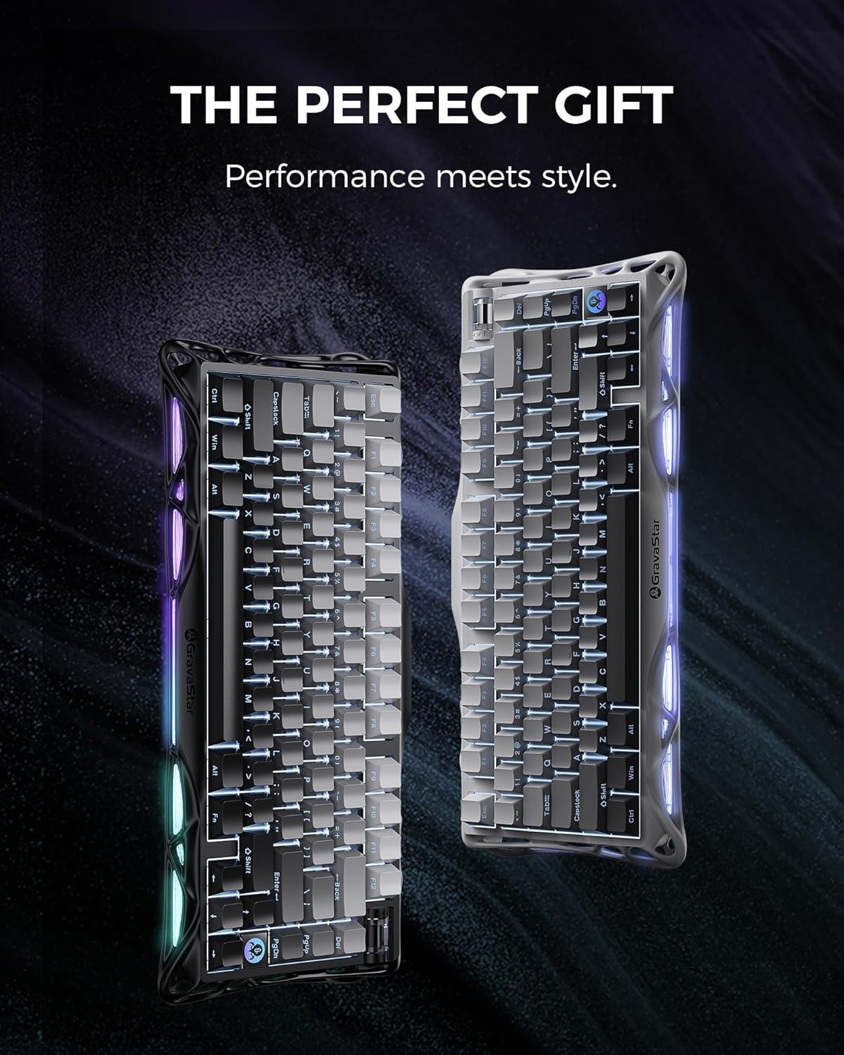GravaStar Mercury K1 75% Gradient Black Wireless Mech Keyboard