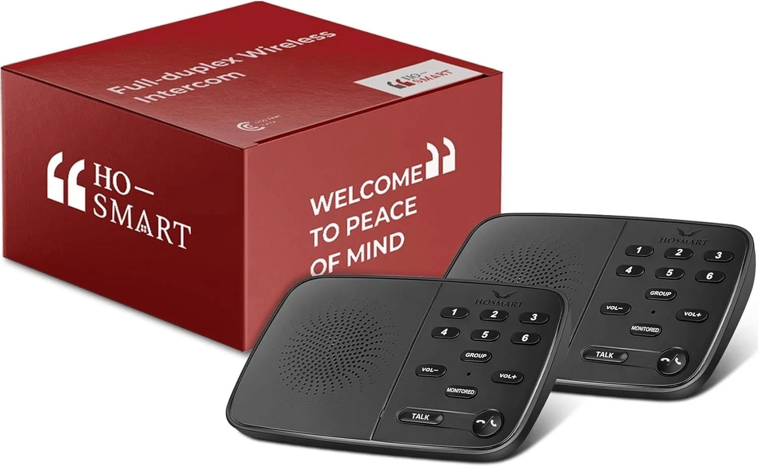 HO-Smart 2-Way Full Duplex Wireless Intercom 2-Set 1300ft EUC