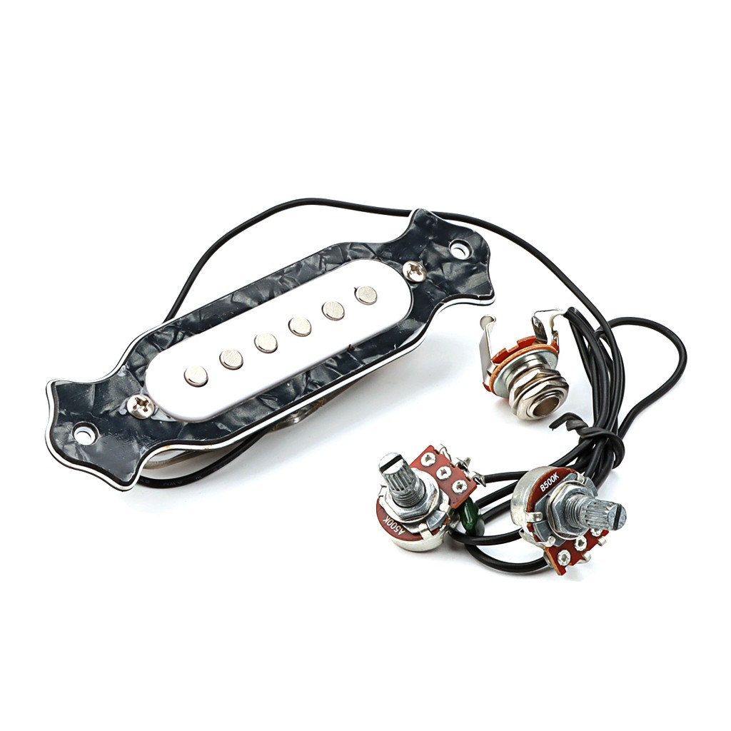 Prewired 6 String Folk Acoustic Guitar Soundhole Pickup Tone Straight Jack Sets
