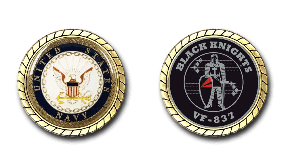 VF-837 Black Knights US Navy Squadron Challenge Coin Officially Licensed