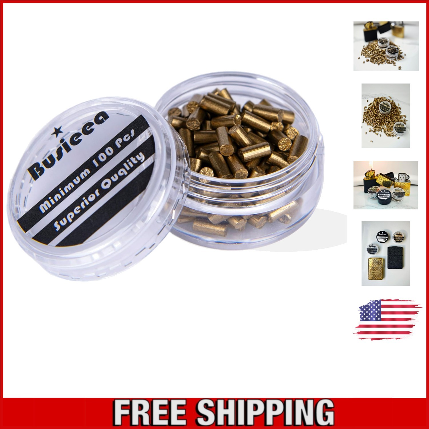 Durable 100Pcs Flint Refills for Zippo & Clipper Lighters - Elegant Gold Design