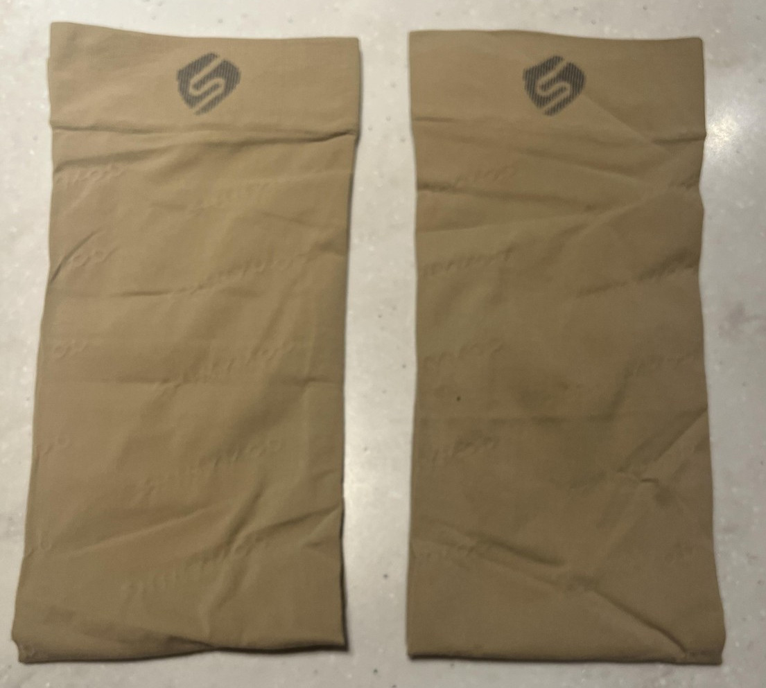 Shinymod Cooling Sport Arm Sleeves UV Cut Compression Unisex One Size Tan Beige