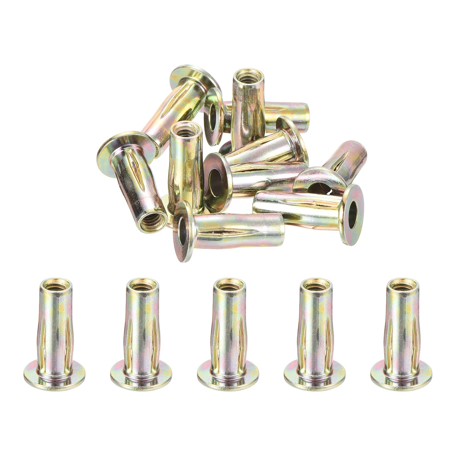 50Pcs Multi-Grip Rivet Nut, M4 Flat Head Carbon Steel Thread Zinc Plated