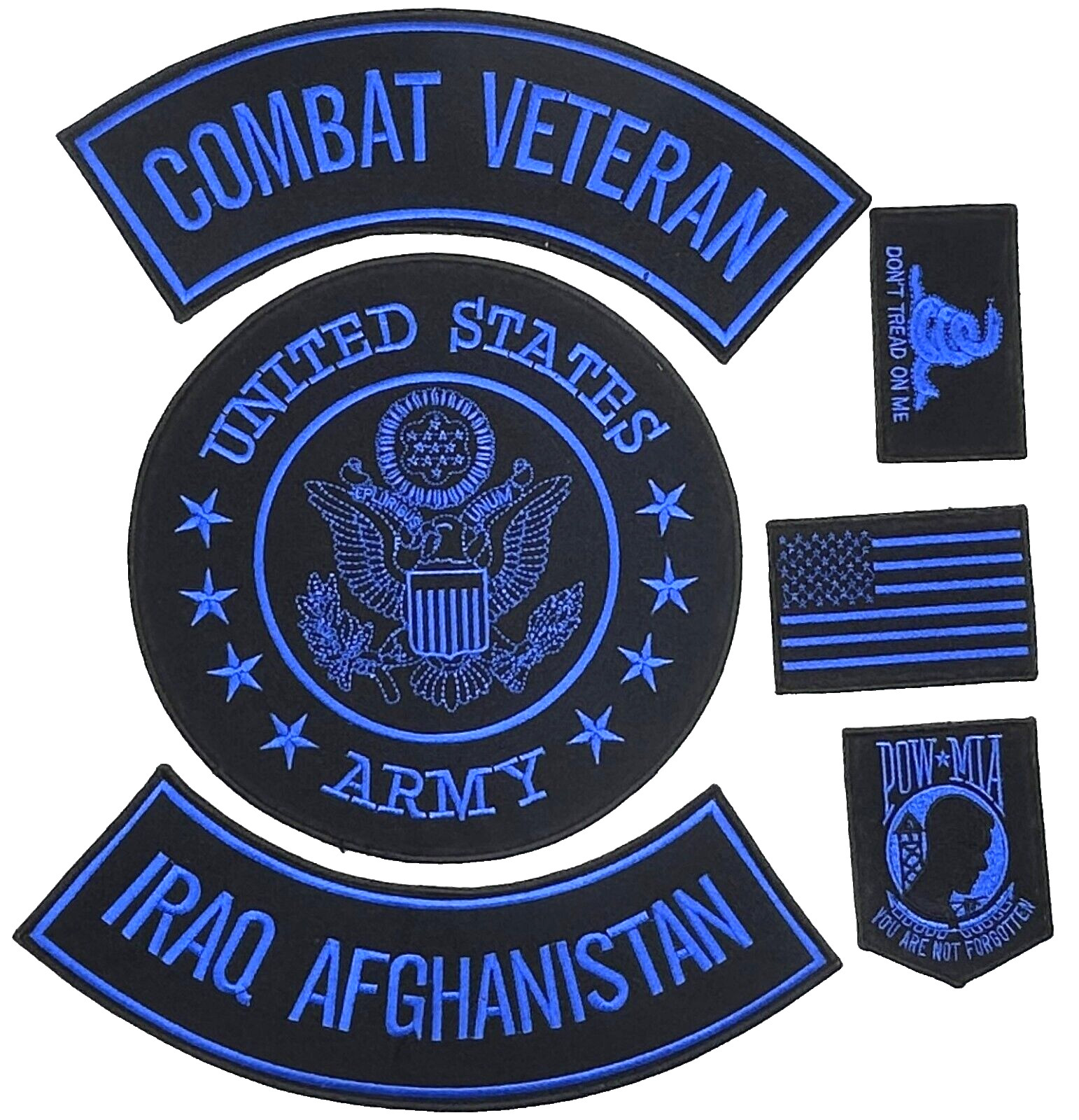 U.S. ARMY SEAL COMBAT VET. IRAQ AFGHAN MILITARY MOTORCYCLE VEST LOT OF 6 PATCHES