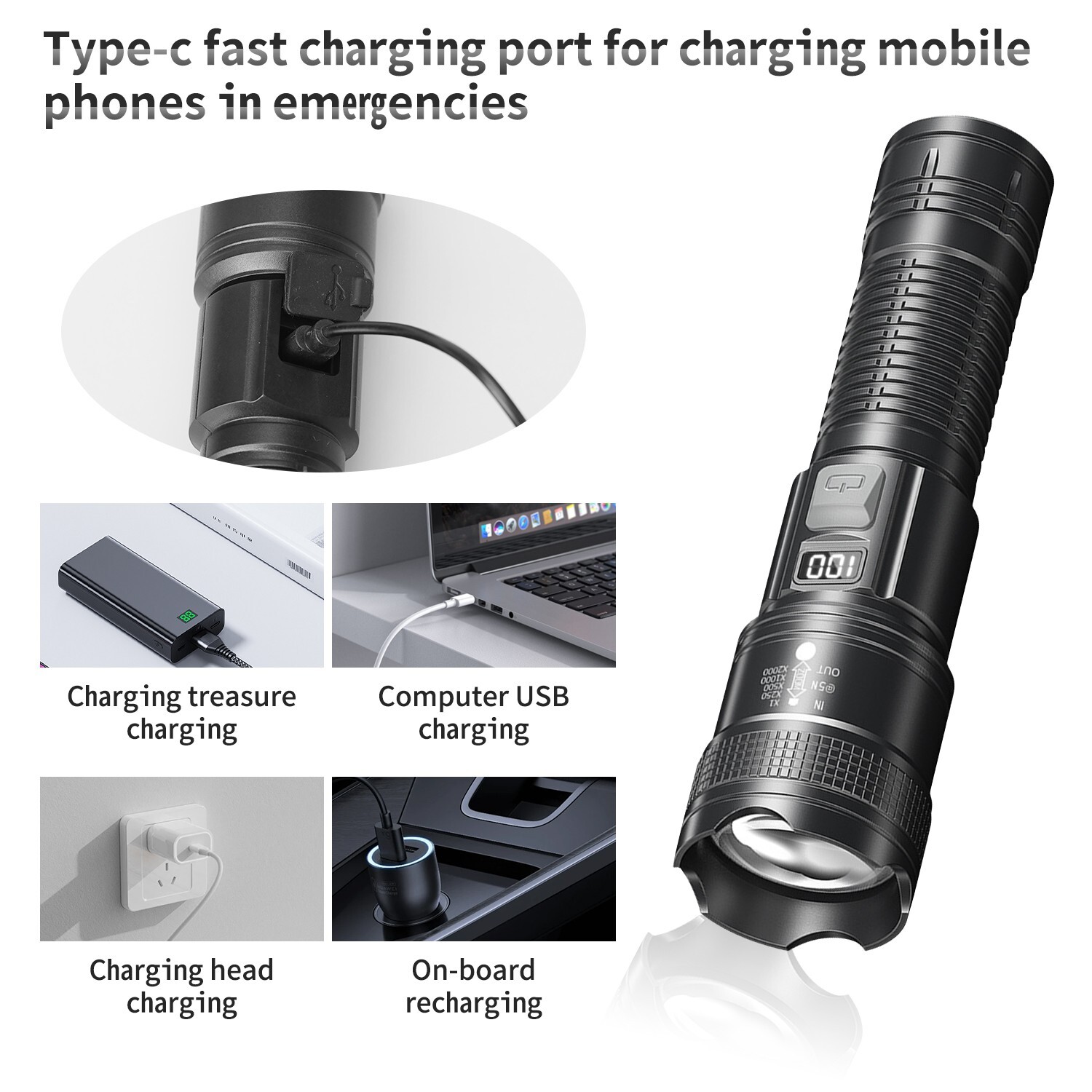 LED Flashlight Torch Outdoor Lighting Camping Adventure Hunting Multifunction