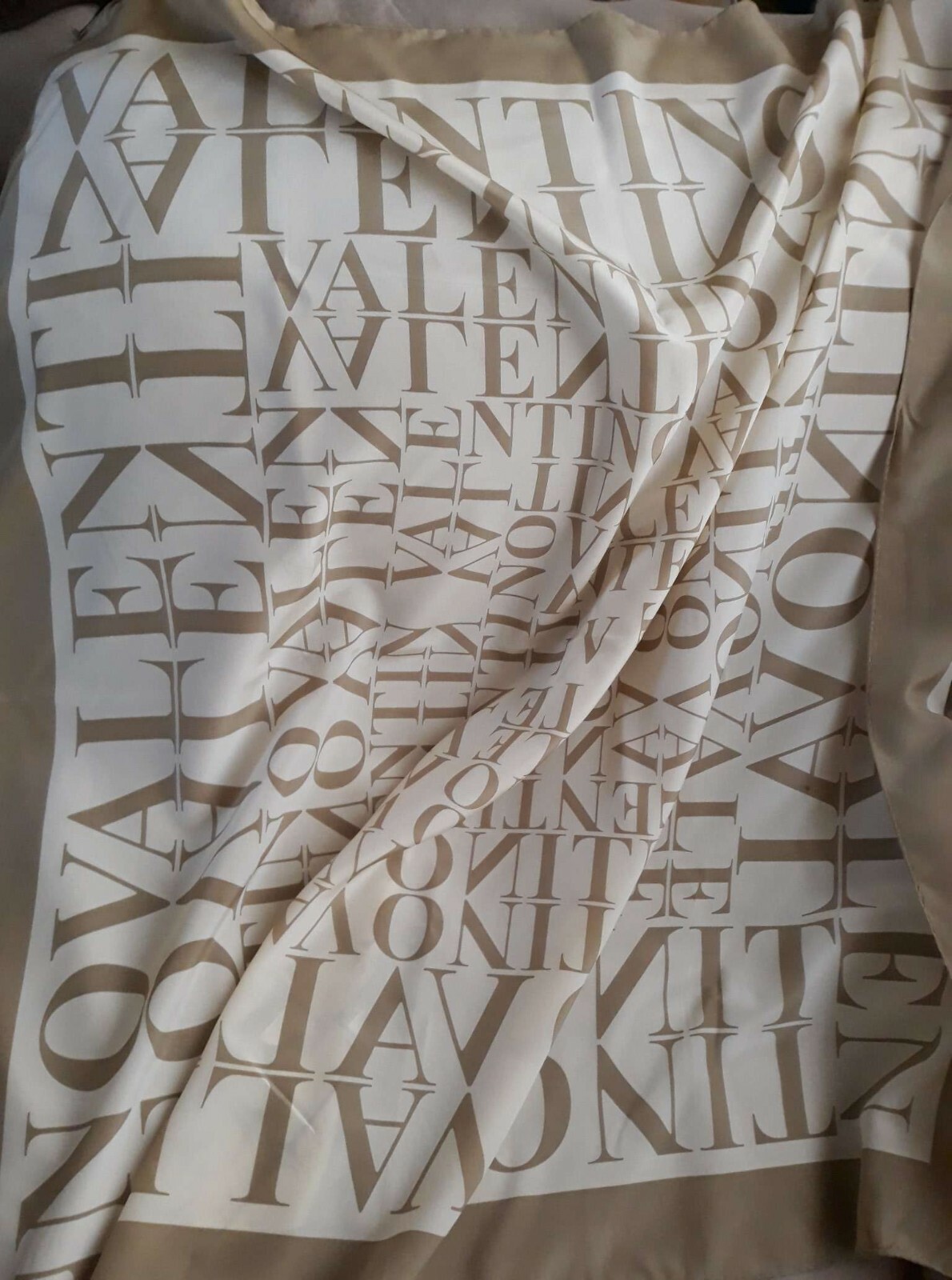 VALENTINO LOGO  Square Silk Scarf