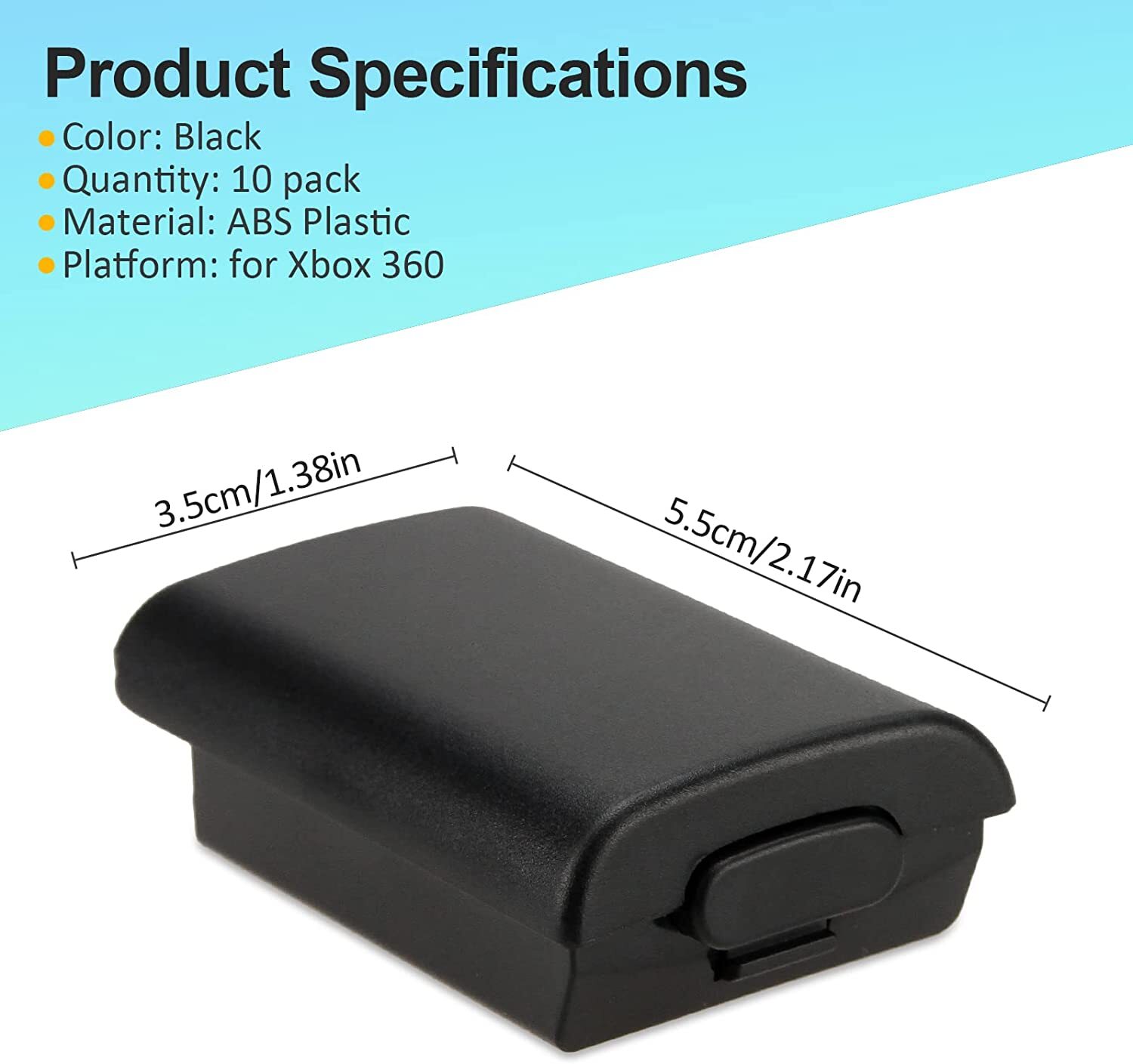 10x Black AA Battery Back Cover Case Shell Pack For Xbox 360 Wireless Controller