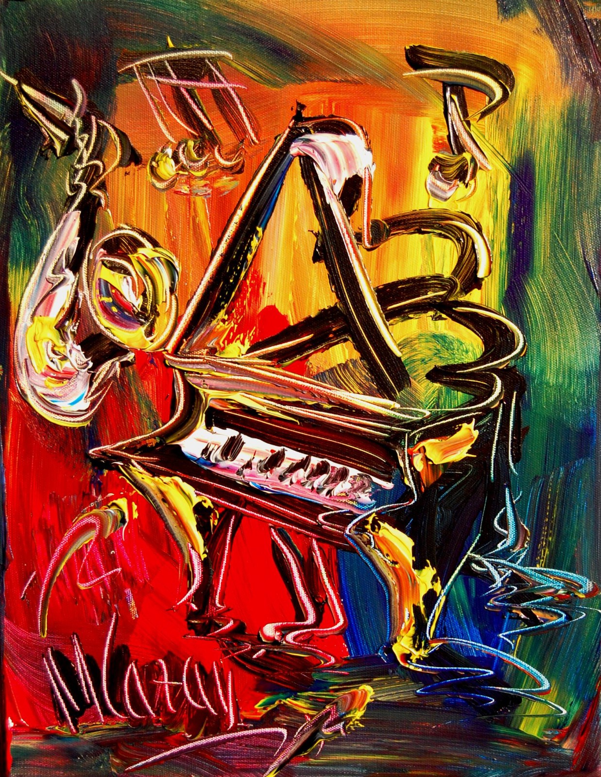 Original Oil Wall Art Paintings Stetched Canvas Impessionist Kazav .
