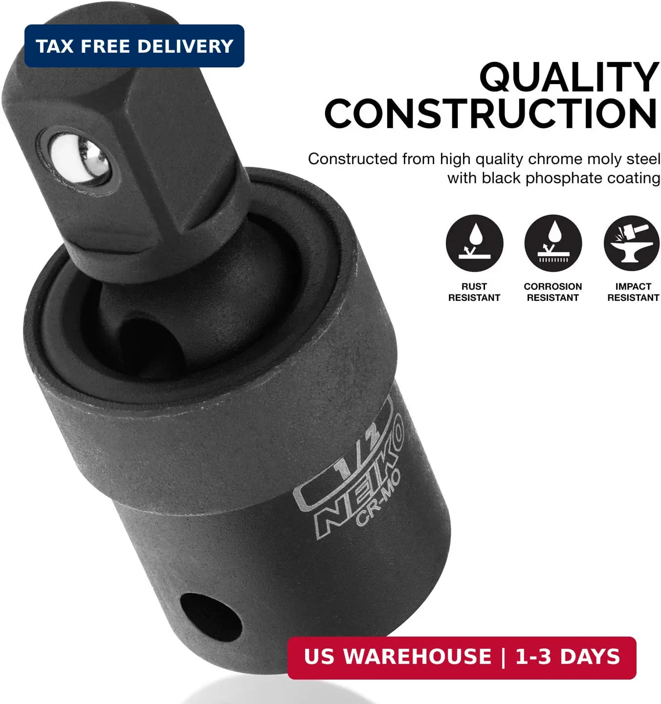 NEIKO 02486A Impact Universal Joint-Socket Swivel Set, Socket Extension Set Made