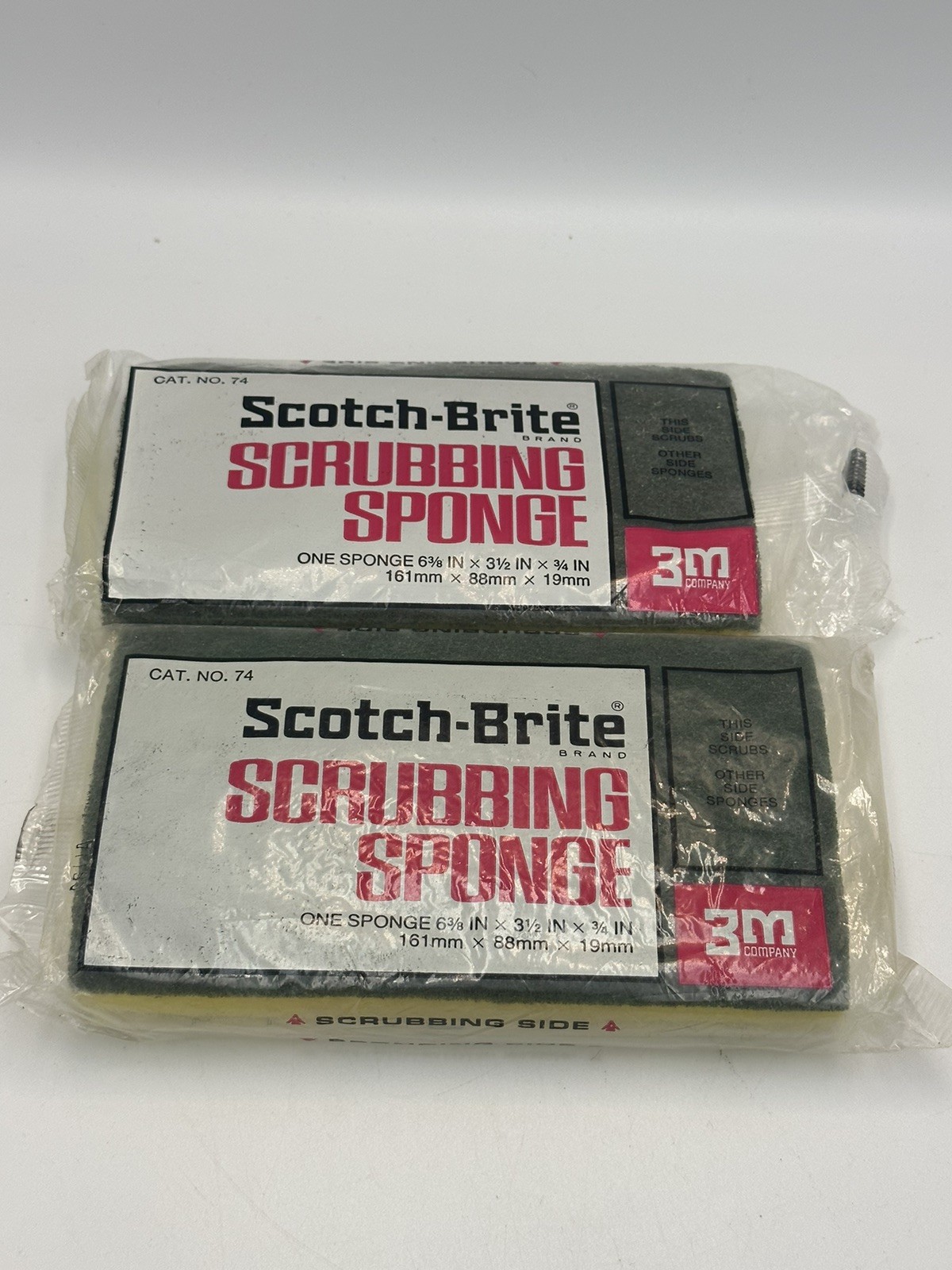 Vintage 1970s Scotch Brite Scrubbing Sponges 2 Packs Of 1 Sponge USA